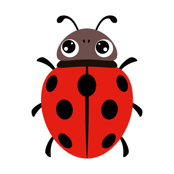Γελοιογραφία Εικονογράφηση ενός Ladybug - Διάνυσμα, εικόνα