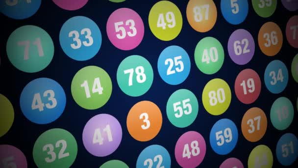 Bingo colored balls. Animated motion graphics background 4k - Materiał filmowy, wideo