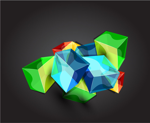 Vector shiny transparent glass cube background - Διάνυσμα, εικόνα