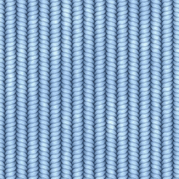 3D Realistic elegant blue woven wool knit rendered texture seamless background image - Fotografie, Obrázek