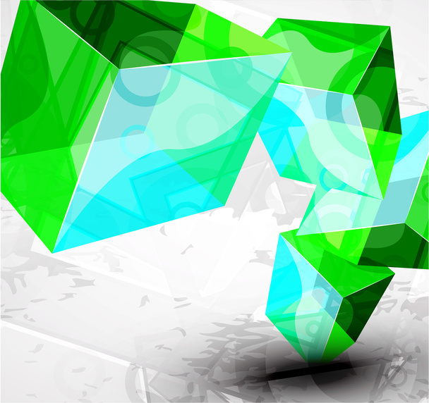 Vector shiny transparent glass cube background - Διάνυσμα, εικόνα