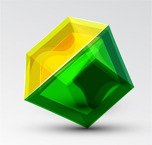 vector glanzende transparante glazen kubus achtergrond - Vector, afbeelding