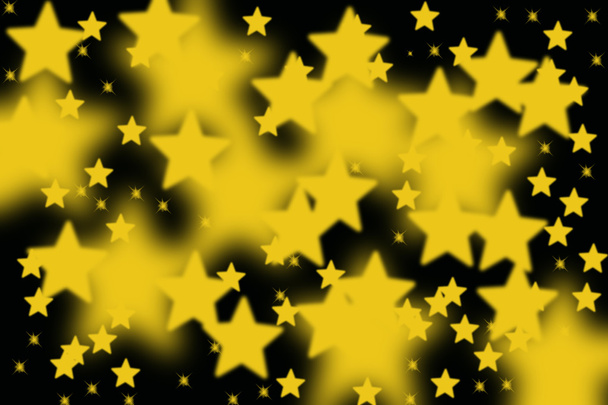 yellow stars on black background  - Photo, Image