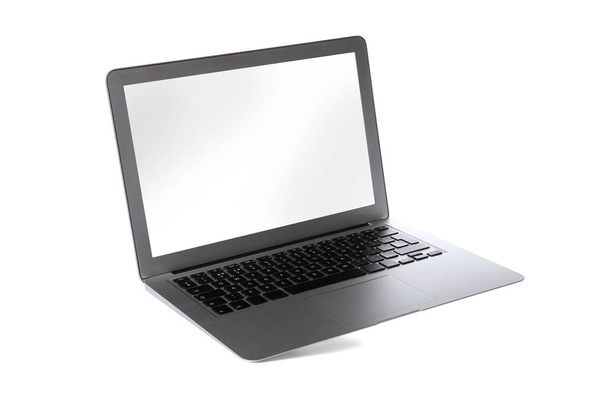 Modern laptop with blank screen isolated on white - Fotó, kép