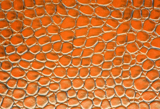 Orange crocodile leather imitation texture to background  - Foto, Bild