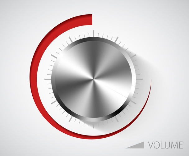 Botão de volume cromado
 - Vetor, Imagem