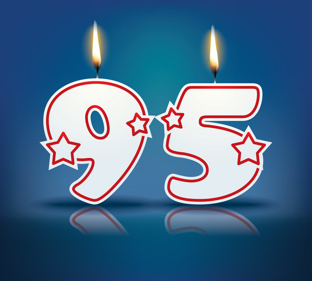Γενέθλια κερί αριθμός 95 - Διάνυσμα, εικόνα