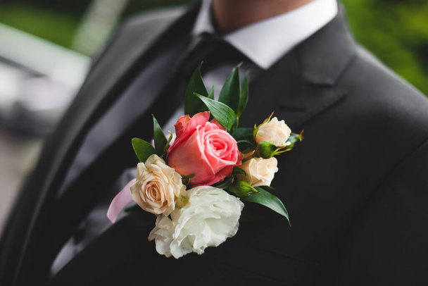 beautiful photo closeup wedding flower bouquet - Foto, imagen