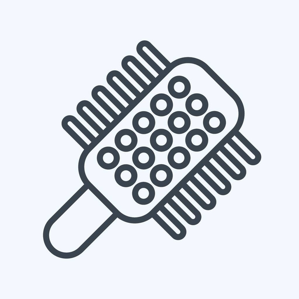 Icon Hair Brush. suitable for Barbershop symbol. line style. simple design editable. design template vector. simple illustration - Vetor, Imagem
