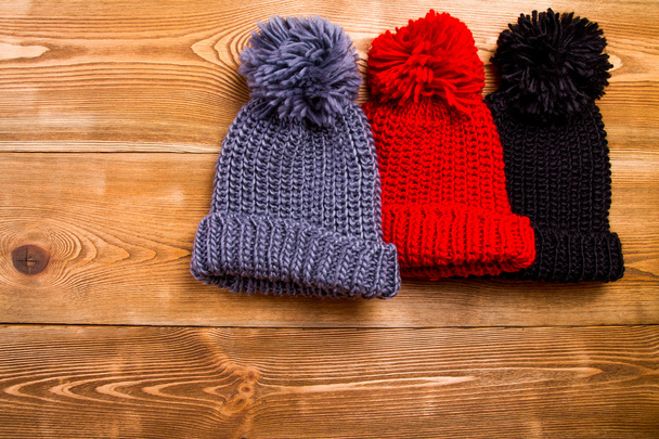 Winter hoeden met kwast - Foto, afbeelding
