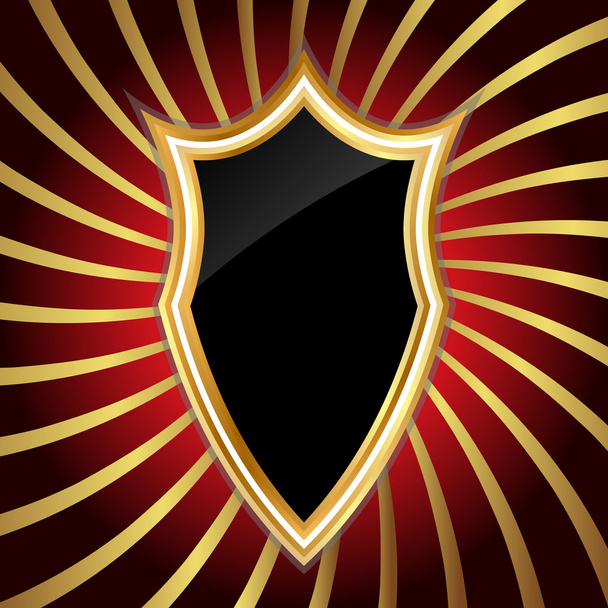 Golden shield. - Vector, Image