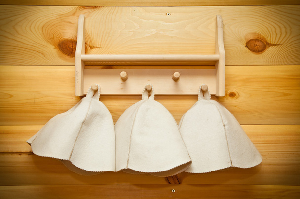 Čepice v parní lázní a saunou pokoje. Ruská tradice - Fotografie, Obrázek