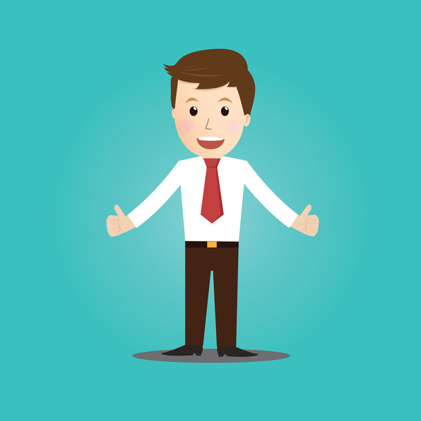 Vector of thumbs up  businessman - Vector, Image