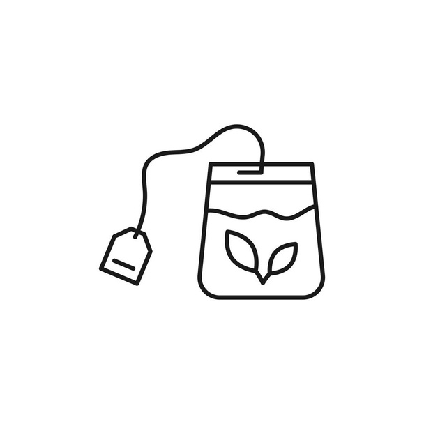 Tea Bag line art tea icon design template vector illustration - Vettoriali, immagini
