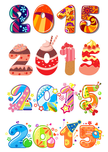 Children party 2015 numbers - Vector, Image