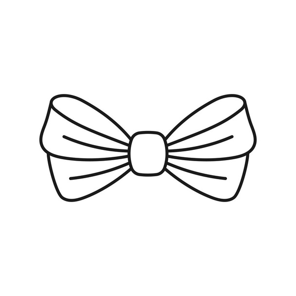 Ribbon Bow line art ribbon icon design template vector illustration - Vetor, Imagem