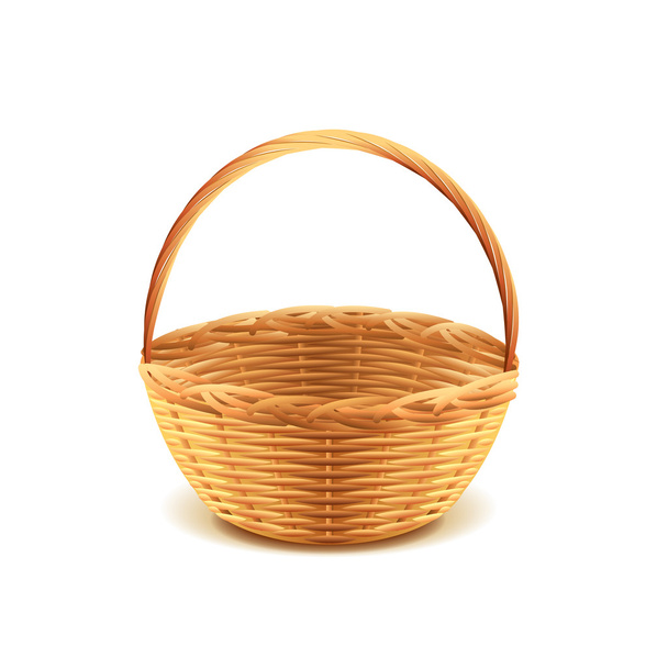 Wicker basket isolated on white vector - Vector, Image