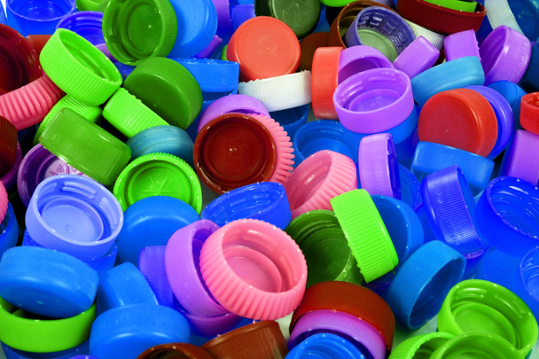 renkli plastik kapaklar arka planı - Fotoğraf, Görsel