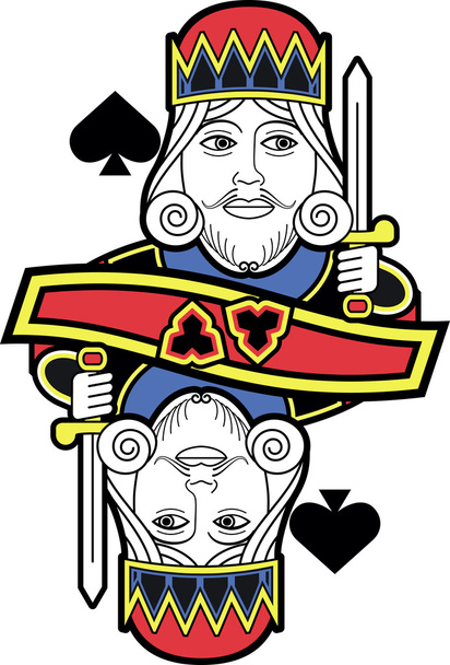 Stylizované králem rýče žádná karta - Vektor, obrázek