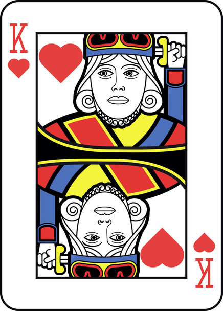 Stylized King of Hearts - Vector, Image