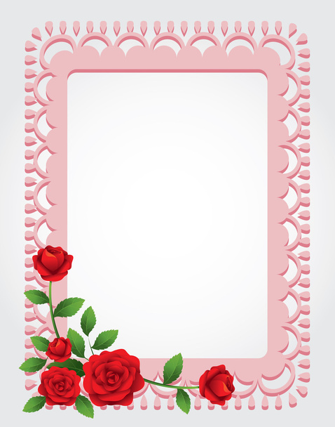 Roses Square-Shaped Frame, Border - Vector, Image