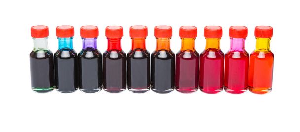 Várias cores de aditivos de cor de alimentos
 - Foto, Imagem