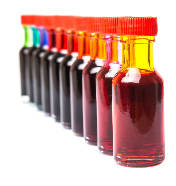Varios colores de aditivos de color de alimentos
 - Foto, imagen