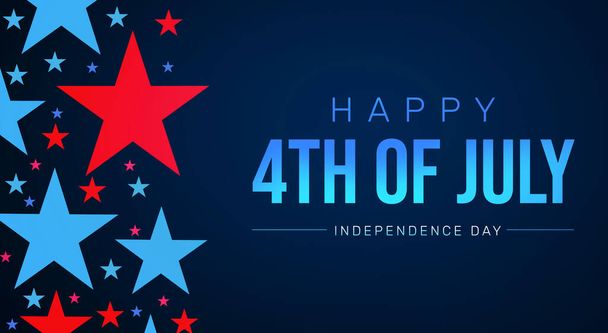 Happy Independence Day Hintergrund mit roten und blauen Sternen. Hintergrund zum Unabhängigkeitstag der Vereinigten Staaten. - Foto, Bild