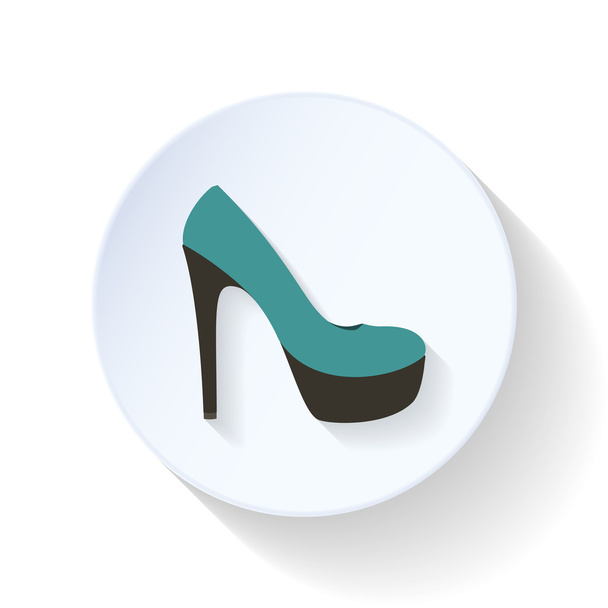 High-heeled shoes flat icon - Vector, Image
