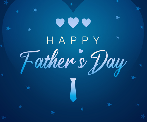 Happy Fathers Day Streść minimalistyczne tło w kolorze niebieskim z krawatem i gwiazdami. Tapeta Dnia Ojca. - Zdjęcie, obraz