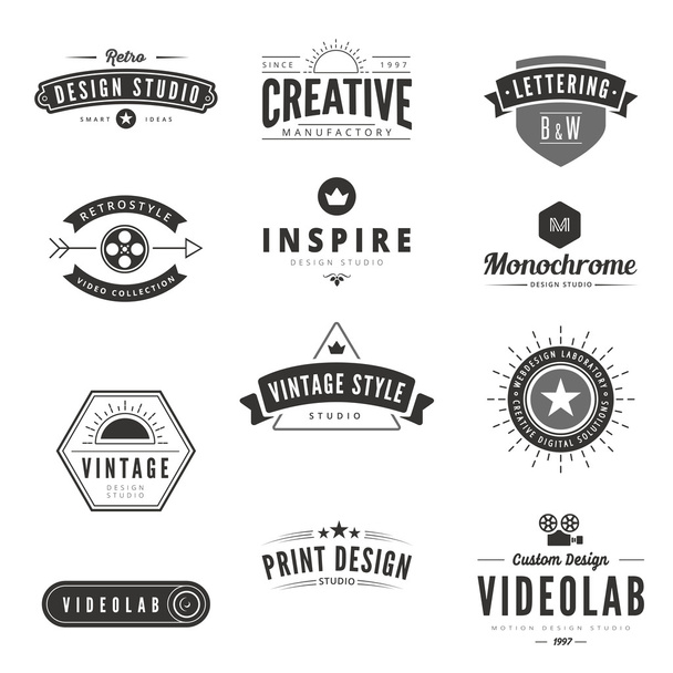Modèle vectoriel Vintage Retro Logos Labels
 - Vecteur, image