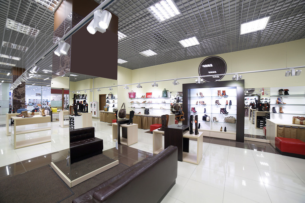 interior of shoe store in modern european mall - Foto, immagini