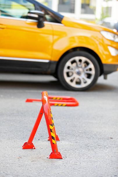 Picture of a red parking lot barrier   - Foto, imagen