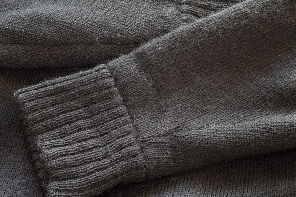 fekete kötött téli pulóver - Fotó, kép