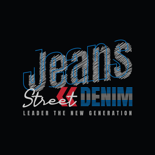 Jeans T-Shirt und Bekleidungsdesign - Vektor, Bild