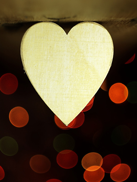 Heart on a wooden boards background. - Foto, Imagen