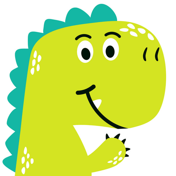 Cute Head dinosaur tyrannosaurus  design cartoon  - Vector, Image