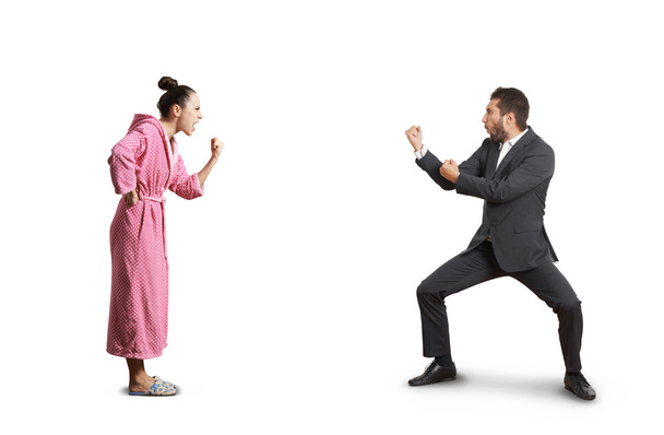 fight between wife and husband - Foto, afbeelding