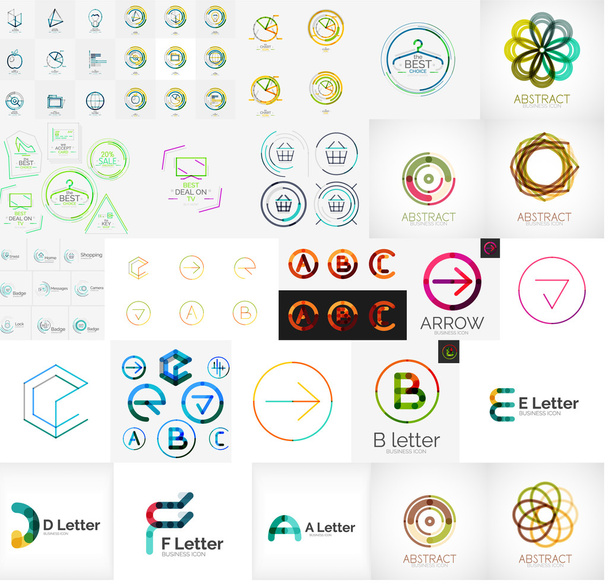 様々 な普遍的な会社ロゴのセット - ベクター画像