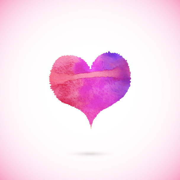 Pink vector painted heart - Vector, Imagen