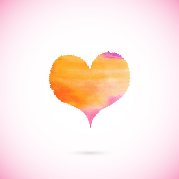 Pink vector painted heart - Vector, imagen