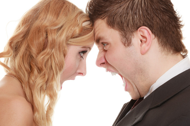 Woman and man yelling at each other. - Photo, image