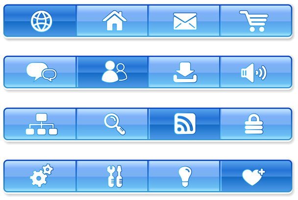 Blue Bar Ícones da Internet
 - Vetor, Imagem