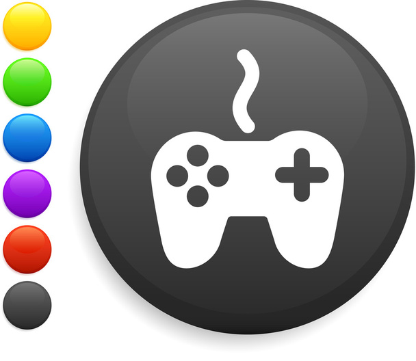 remote controller icon on round internet button - Vector, Image
