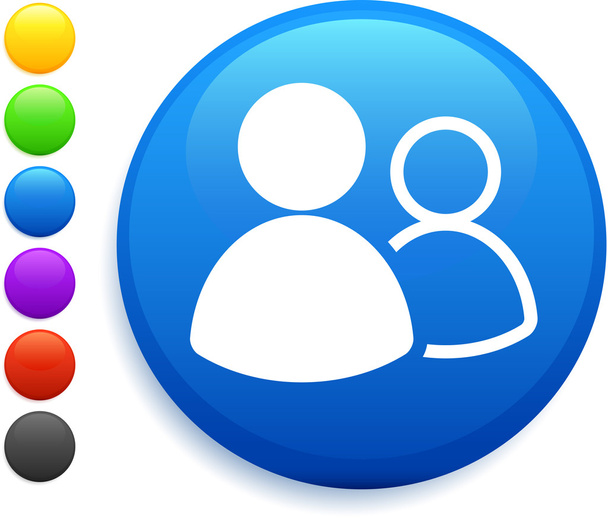 user group icon on round internet button - Vecteur, image