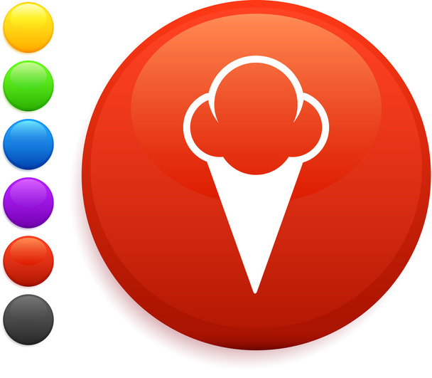 ice cream icon on round internet button - ベクター画像