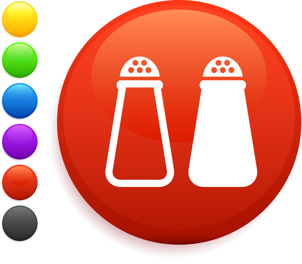 salt and pepper icon on round internet button - ベクター画像