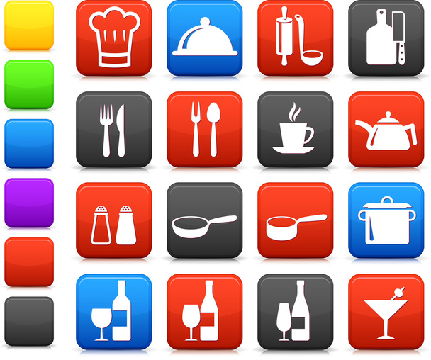 cooking items internet icon collection - Vector, Imagen