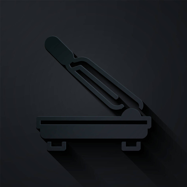Paper cut Paper cutter icon isolated on black background. Paper art style. Vector. - Vektor, obrázek