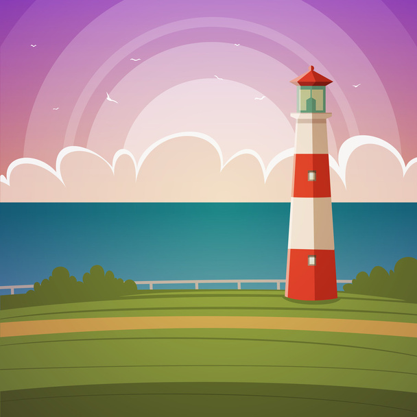 Cartoon Lighthouse - Vector, Image